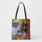 Violin- en speelkaarten op een tafel tote bag (Voorkant)