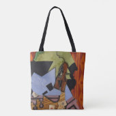 Violin- en speelkaarten op een tafel tote bag (Achterkant)