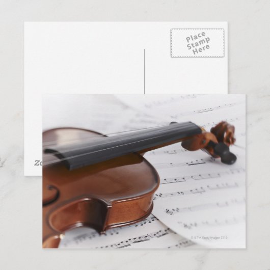 Violin en vel briefkaart (Voorkant / Achterkant)