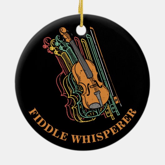  Violin Fiddle Whisperer Pun Keramisch Ornament (Achterkant)