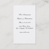 Violin Fine Instrument Maker Luthier Visitekaartje (Achterkant)