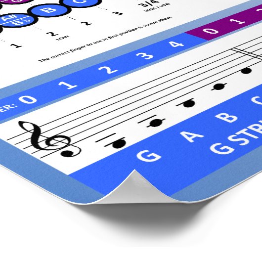 Violin Fingering Chart Poster (Hoek)