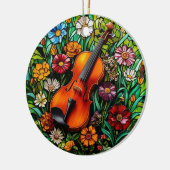 Violin Floral  Keramisch Ornament (Links)