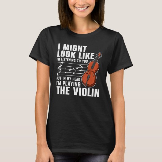 Violin  For Men Women Violinist Violin Player 3 T-shirt (Voorkant)