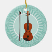 Violin Fun Turquoise Swirl Music Keramisch Ornament (Voorkant)