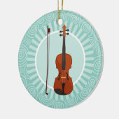 Violin Fun Turquoise Swirl Music Keramisch Ornament (Links)