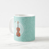 Violin Fun Turquoise Swirl Music Koffiemok (Voorkant links)