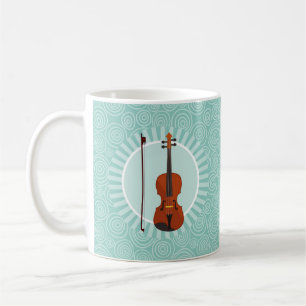 Violin Fun Turquoise Swirl Music Koffiemok