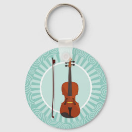 Violin Fun Turquoise Swirl Music Sleutelhanger