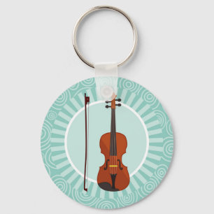 Violin Fun Turquoise Swirl Music Sleutelhanger