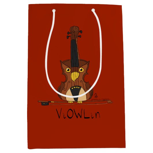 Violin Funny Cute Medium Cadeauzakje (Voorkant)