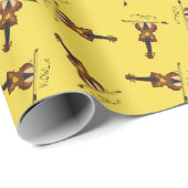 Violin Funny Musician Cartoon Cadeaupapier (Rol Hoek)