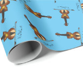 Violin Funny Musician Cartoon Cadeaupapier (Rol Hoek)