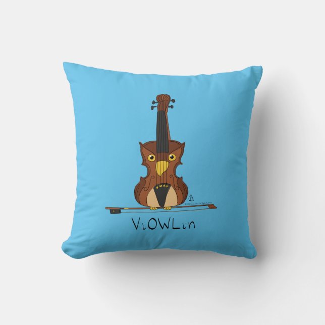 Violin Funny Musician Cartoon Kussen (Voorkant)