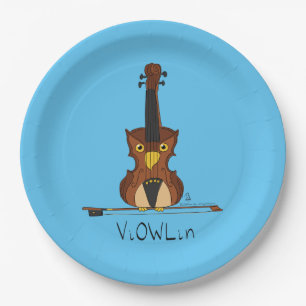 Violin Funny Musician Cartoon Papieren Bordje