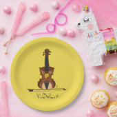 Violin Funny Musician Cartoon Papieren Bordje (Feest)