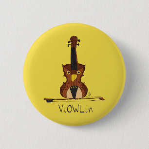 Violin Funny Musician Cartoon Ronde Button 5,7 Cm