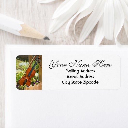 Violin Garden Return-adres Etiket (Insitu)