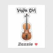 Violin Girl Music Cute Motivatie Sticker (Vel)