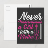 Violin Girl Music Lover Orchestra Daughter Briefkaart (Voorkant / Achterkant)