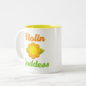 Violin Goddess Tweekleurige Koffiemok (Voorkant links)