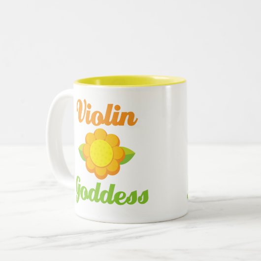 Violin Goddess Tweekleurige Koffiemok (Voorkant links)