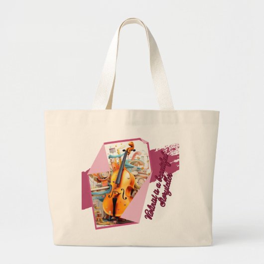 Violin Grote Tote Bag (Voorkant)