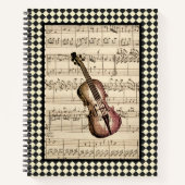  Violin Harlequin Border Bullet Journal Notitieboek (Voorkant)