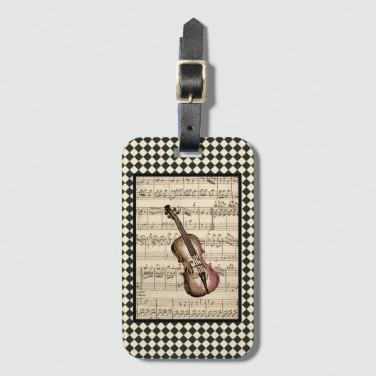  Violin Harlequin-grens Bagagelabel (Voorkant (verticaal))