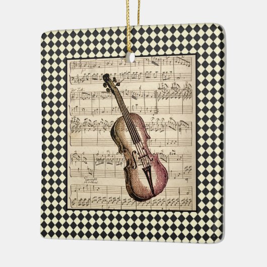  Violin Harlequin-grens Keramisch Ornament (Links)