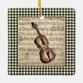  Violin Harlequin-grens Keramisch Ornament (Voorkant)