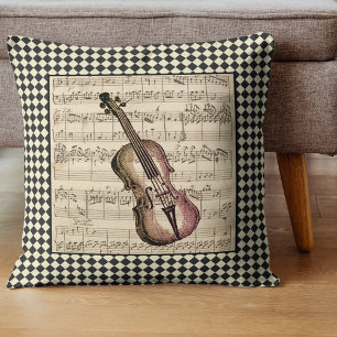 Violin Harlequin-grens Kussen