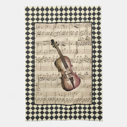  Violin Harlequin-grens Theedoek (Verticaal)