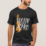 Violin Hero  Violinist Orchestra Music T-shirt<br><div class="desc">Violin Hero Violin Player.  retro orchestra muziekventilatorontwerp voor wie een snaarmuziekinstrument speelt in een muziekband of symfonie. Koel klassieke muziekliefhebbers voor violist,  violist,  muzikant en kunstenaar. Ideaal voor vioolleraar,  orkestfan en mensen die graag viool spelen of gewoon van muziek houden. Geweldig souvenir,  kerstcadeau en verjaardagscadeau voor familie en vrienden.</div>