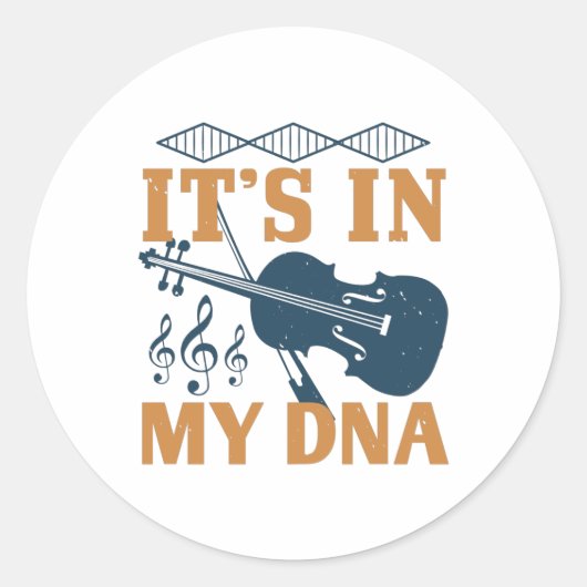 Violin - Het zit in mijn DNA Ronde Sticker (Voorkant)