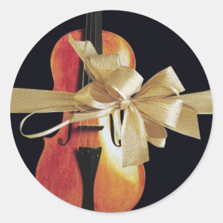 Violin Holiday Ronde Sticker