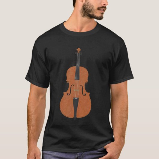 Violin: Hout Violin: 3d modelhoek 4: Muziek T-shirt (Voorkant)