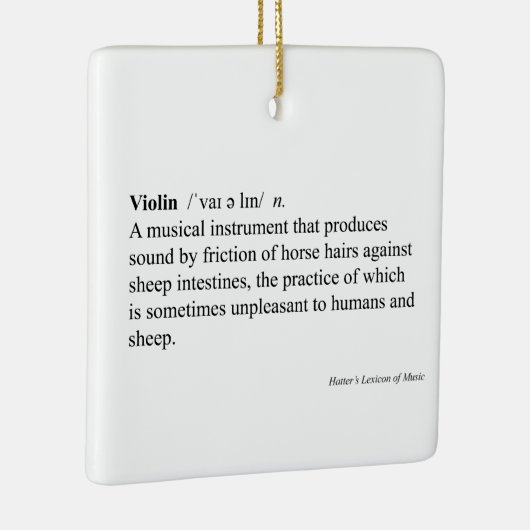 "Violin" Humoureus Dictionary Definition Music Keramisch Ornament (Rechts)