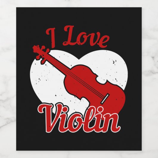 Violin - Ik hou van Violin Wijn Etiket (Enkel label)