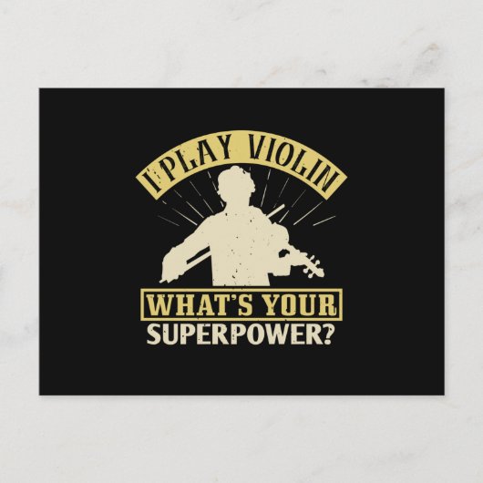 Violin - Ik speel viool. Je Superpower? Briefkaart (Voorkant)