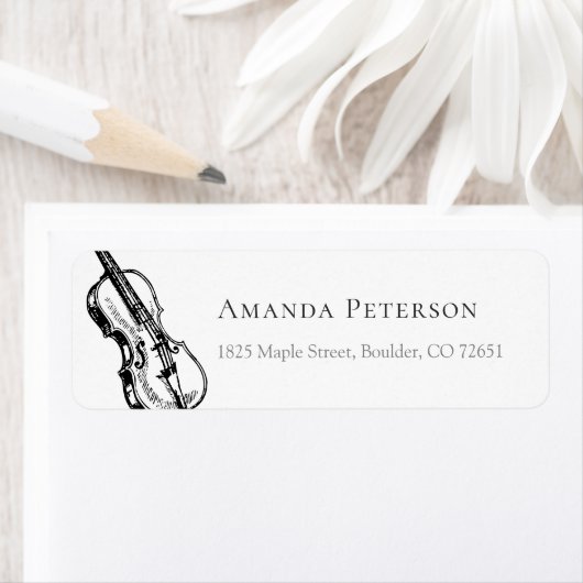 Violin Illustratie Violinist Return Address Etiket (Insitu)