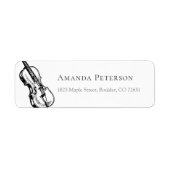 Violin Illustratie Violinist Return Address Etiket (Voorkant)