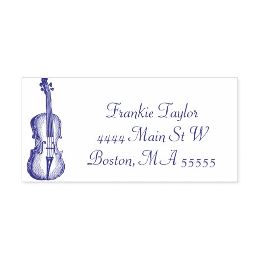 Violin Illustration Personalized Zelfinktende Stempel (Design)