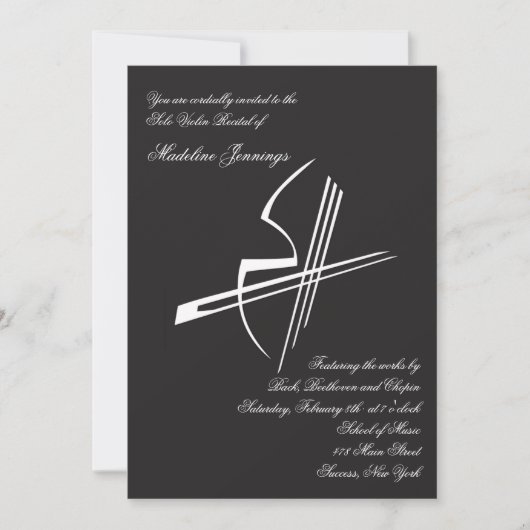 Violin Impressions Overweging - Uitnodiging (Voorkant)