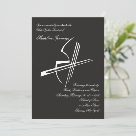 Violin Impressions Overweging - Uitnodiging (Staand voorkant)