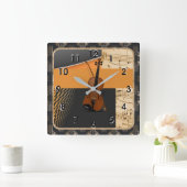 Violin in Abstract Music Theme Vierkante Klok (Huis)