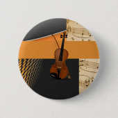 Violin in in Abstract Ronde Button 5,7 Cm (Voorkant)
