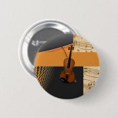Violin in in Abstract Ronde Button 5,7 Cm (Voorkant /achterkant)
