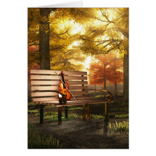 Violin in in het herfstpark