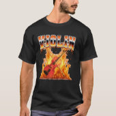 Violin Instrument Violinist Flames 90s Bootleg Sty T-shirt (Voorkant)
